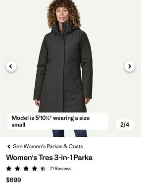 Patagonia Black 3-in-1 tree Down Women's Parka